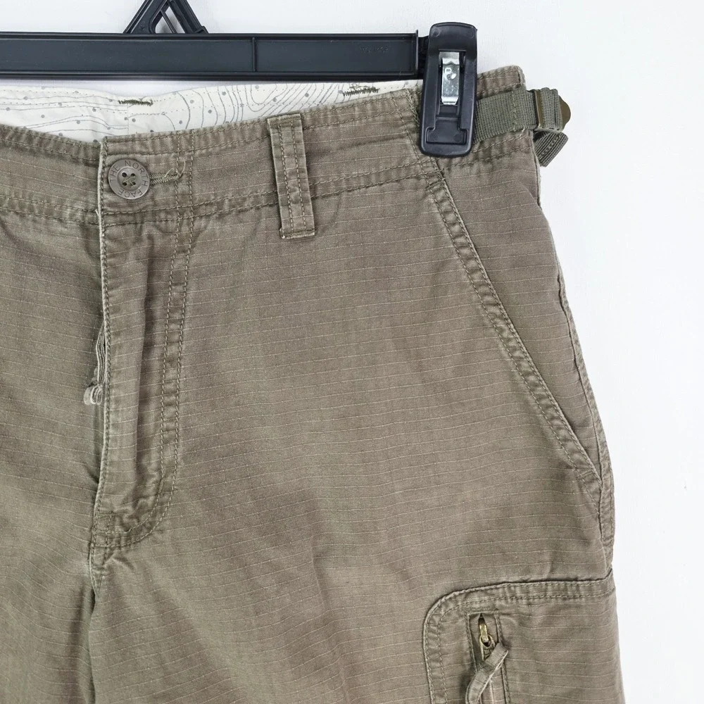 The North Face Mens 32‎ Cargo Shorts Green Ripstop Adjustable Waist 11